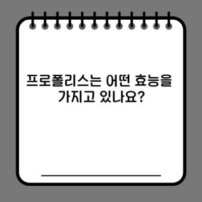 프로폴리스 효능: 건강과 면역력 증진을 위한 완벽 가이드
