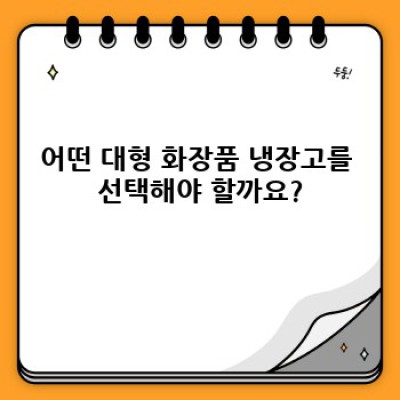 나만의 뷰티 냉장고, 대형 화장품 냉장고 완벽 가이드