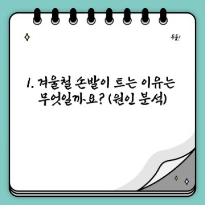 겨울철 손발 트는 증상, 이제 걱정 끝! 관리법 총정리